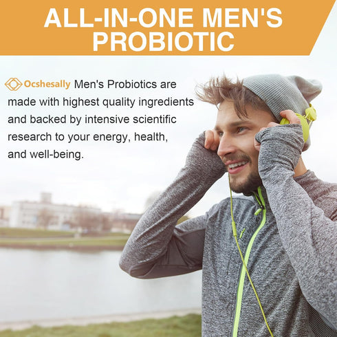 Probiotics for Men, 500 Billion CFUs & 12 Strains with Turmeric, Cranberry, Goji for Digestive, Immune & Bloating
