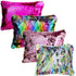 Tatuo 4 Pcs Glitter Sequin Makeup Bag - Rainbow Iridescent Small Reversible Cosmetics Pouch for Women