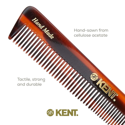 Kent 4T 6 Inch Double Tooth Hair Dressing Comb for Men, Women, and Kids