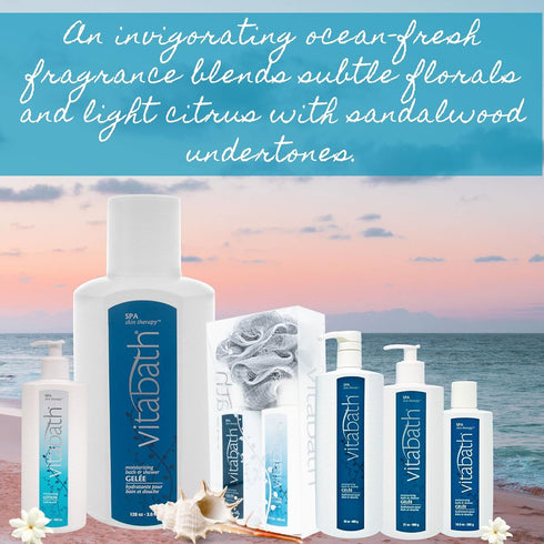 Vitabath Spa Skin Therapy Everyday Skincare Set - Moisturizing Shower Gel, Reviving Lotion & Exfoliating Scrubber