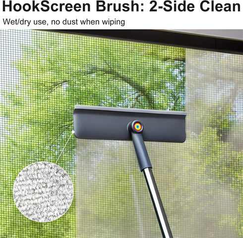 Purexa 3-in-1 60" 3 All-in-1 Window Squeegee for Home - Window Cleaning Kit with Microfiber Cloths & Screen Brush