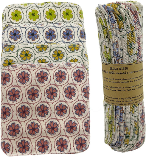 Reusable Paper Towel Rolls, 20 Pack, Washable Napkin Cloth, 100% Cotton, Super Soft, Absorbent, Lemon