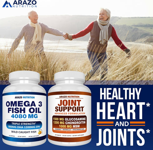 Omega-3 4,080mg 1200mg 900mg 120 Arazo Nutrition Wild Caught Fish Oil Concentrate per Serving High EPA & DHA Burpless