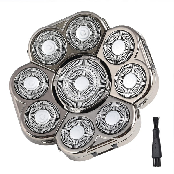 Men's Electric Shavers Replacement Heads, 9 Blades Head Replaceable Floating Washable Electric Razor Shaver Head