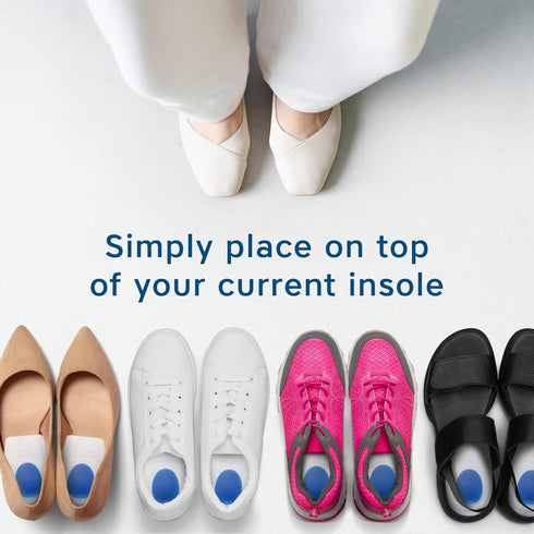Heel Cushions for Pain Relief - Gel Heel Cushion Inserts, 4 Pack, Heel Support for Men and Women, Plantar Fasciitis