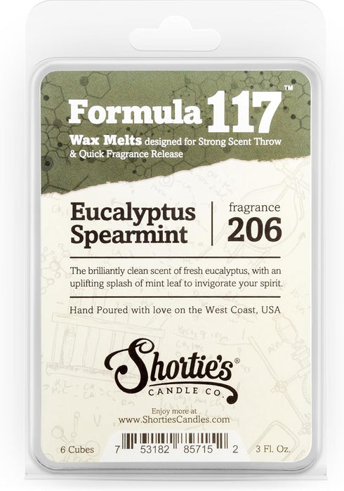 Shortie's Candle Company Eucalyptus Spearmint Wax Melts, 3 Oz. Bar, Highly Scented