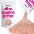 Hemway Premium Ultra Sparkle Glitter Multi Purpose Metallic Flake for Arts Crafts Nails Cosmetics - Rose Gold - 100g /