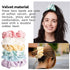 Whaline Large Velvet Hair Scrunchies, Ice Cream Color Hair Bands, Soft Hair Ties for Girls Women, 6 Colors