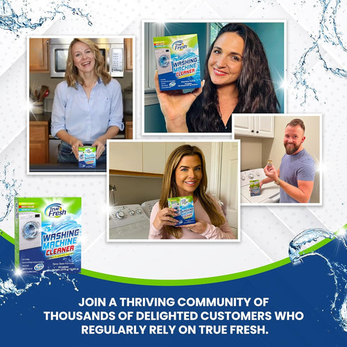 True Fresh Washing Machine Cleaner Tablets 25-Pack - Deep Cleaning Tablets for Top Loader, Front Load & HE