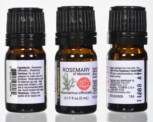 TVaromatics 100% 1/6 oz (5 mL) Rosemary of Morocco Pure Essential Oil fl - Rosmarinus officinalis