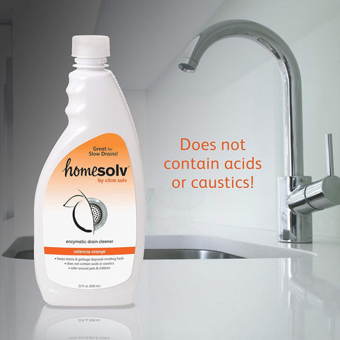 Homesolv Enzyme Drain Cleaner & Build Up Remover (Citra Drain), Valencia Orange, 22 Fluid Ounces, Pack of 6