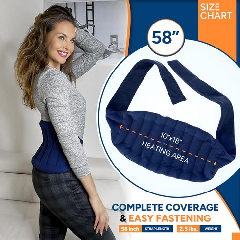 SunnyBay Microwave Heating Pad, Microwavable Hot or Cool Bean Bag Wrap for Neck, Shoulder, Knee, Back Pain, 10x18 Inch