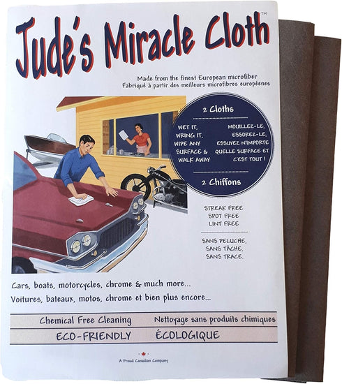 Jude's Miracle Cloth Microfiber Cleaning Cloth 2 Pack for Windows Mirrors Crystal Eye Glasses TV