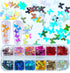 LoveOurHome Nail Glitters Sequins Set, Mixed Shaped Holographic Glitter Flakes for Makeup Crafts and Nail Decorations