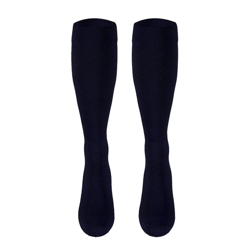 Truform Travel Compression Socks for Men and Women, Navy, 15-20 Knee High Over Calf Length, X-Large