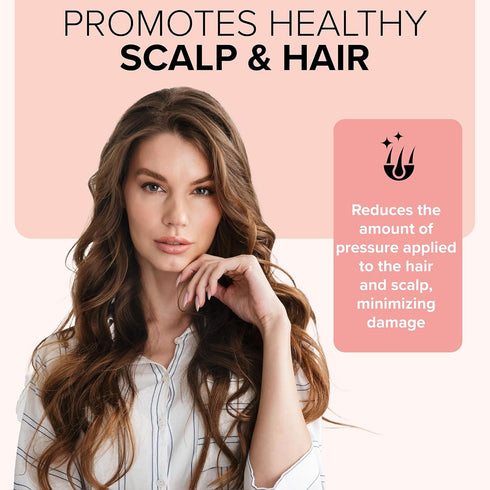 Pink Carbon Wide Tooth Comb for Curly and Straight Hair (7 inch) - Professional Detangling Comb for Styling
