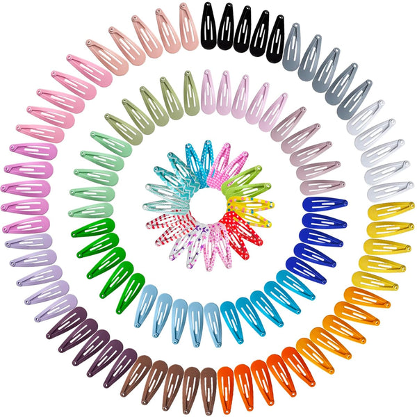 Premium Snap Mini Hair Clips - 120PCS Kids Barrettes Non Slip Hair Bow Clips (1.2 Inch, 30 Colors)