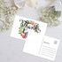 50 Thank You Postcards, Blank Thank You Note Card, Floral Watercolor Calligraphy Stationery for Wedding, Bridal or Baby