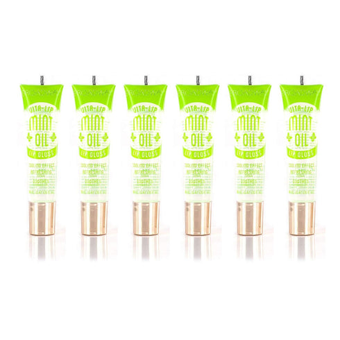Ruby Kisses Broadway Vita-Lip Clear Lip Gloss (Mint Oil 6 Pack), Ultra-Hydrating Formula with Vitamin Oils