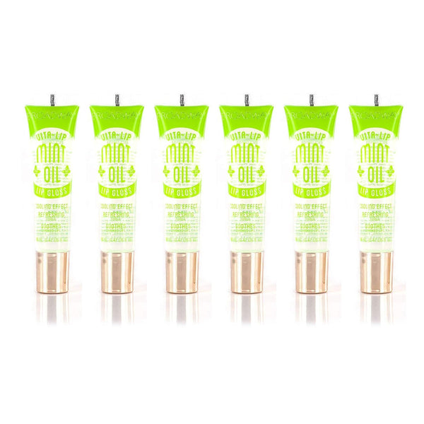 Ruby Kisses Broadway Vita-Lip Clear Lip Gloss (Mint Oil 6 Pack), Ultra-Hydrating Formula with Vitamin Oils