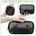 Weewooday 4 Pcs Mesh Makeup Bag, Travel Toiletry Pouch with Zipper, Black, Small, Large, Medium