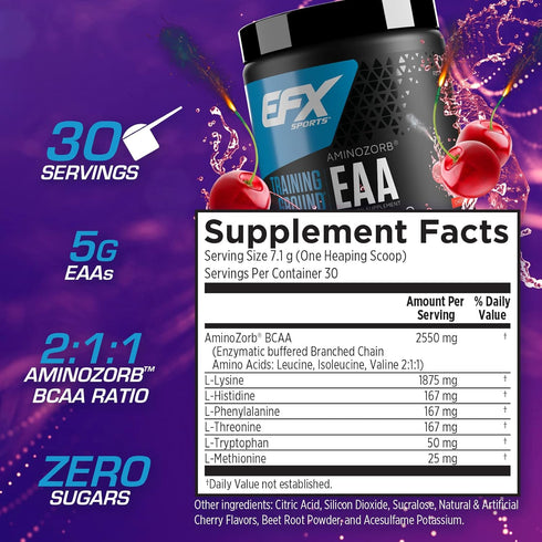 EFX Sports Training Ground EAA | Essential Amino Acids Supplement | 40 Servings (Cherry Bomb)