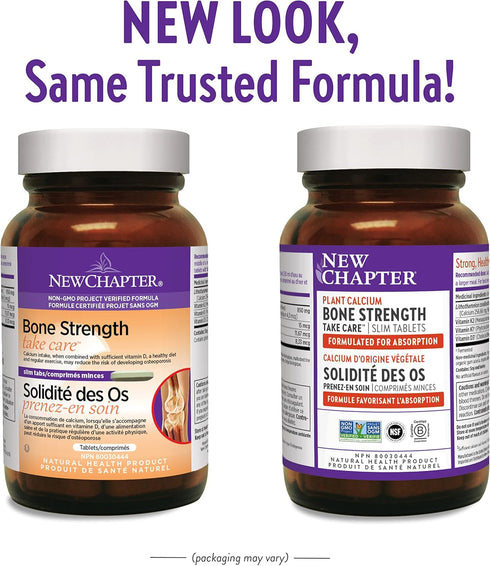 New Chapter Calcium Supplement – Organic Plant Calcium with Vitamin K2 + D3 + Magnesium, 120 Count