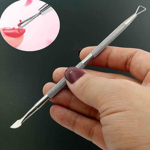 Nail Care Tool Set - Cuticle Pusher and Cutter, Stainless Steel Manicure, Gel Polish Remover, Pedicure Kit