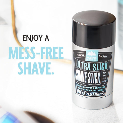 Pacific Shaving Company Ultra Slick Shave Stick, Travel-Friendly, 2.5 Oz, Good for All Skin Types