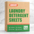 Laundry Detergent Sheets, 200 Loads, Fragrance Free, Eco-Friendly, Hypoallergenic, Portable