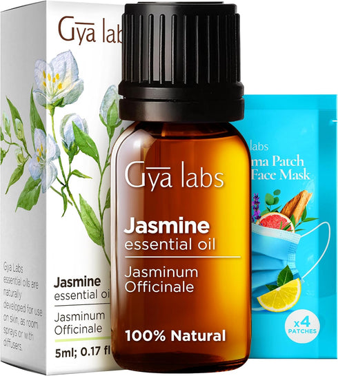 Gya Labs Jasmine Essential Oil 0.17 Fl Oz for Diffuser & Aromatherapy - Natural Oil for Skin, Hair & Candle Making