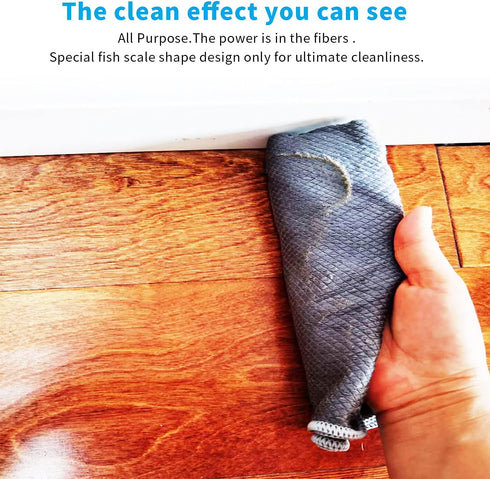 Easy Clean Fish Scale Nanoscale Cleaning Cloth, Streak Free Microfiber Glass Cleaning Cloths, Lint Free, Pack of 6