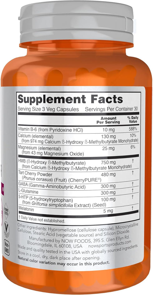 NOW Foods R&R Rest and Repair Sports Nutrition, Promotes Restful Sleep*, Preserves Lean Mass, Vegan, 90 Veg Capsules