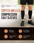 TheraCopper Copper Calf Compression Sleeve Premium Copper Compression Shin Sleeve for Men & Women Breathable & Non-Slip