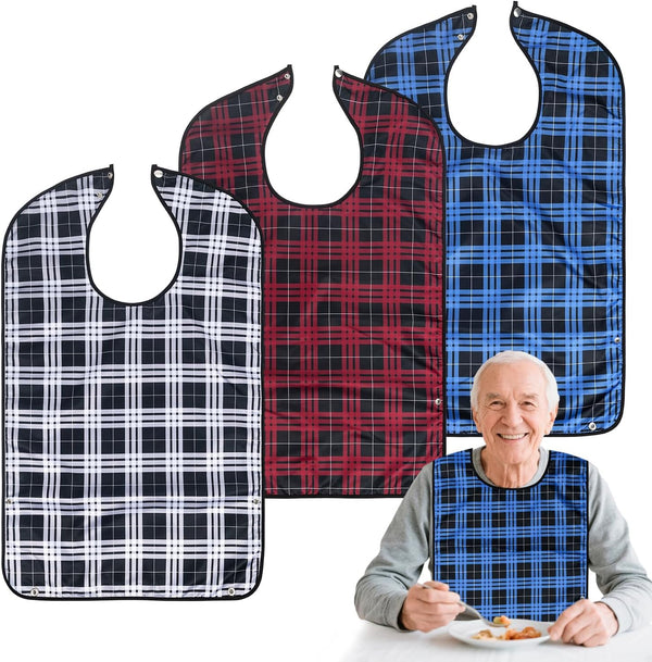 VOPHIA Adult Bibs for Women Washable Bib Reusable Waterproof Clothing Protector with Optional