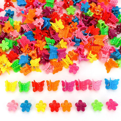 YISSION 200 Pcs Mini Hair Clips, Flower Hair Clip Butterfly Hair Clips, Small Claw Clips for Girls Women