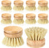 Xosjska 10 Pcs Bamboo Dish Brush Replacement Heads Wooden Washing Up-Brush Heads Bamboo Dish Scrubber Brush Kitchen