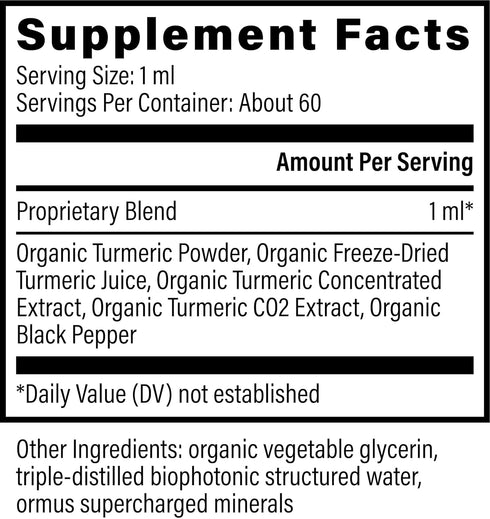 Global Healing Organic Turmeric Curcumin Supplement with Black Pepper Extract Liquid Drops to Support Joint Mobility Relief and Digestive Health Multi Turmeric Supplement- 2 Fl Oz