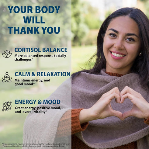 StrongVit Cortisol Supplements for Women and Men with Magnesium, Ashwagandha & L-Theanine. High Cortisol Reducer
