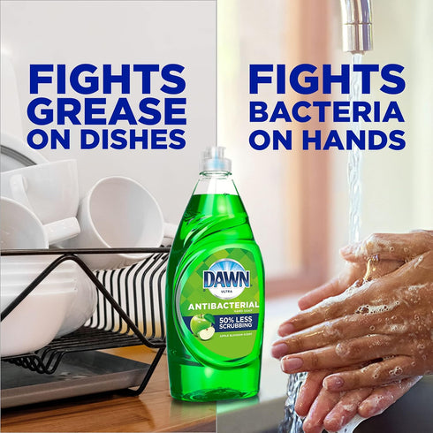 Scent,19.4 Oz, Pack 4 2 Dawn Dish Soap, Antibacterial Hand Soap, Dishwashing Liquid, Apple Blossom Of + Sponges