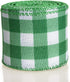ATRBB Green and White Buffalo Plaid Ribbon, 10 Yards by 2.5 Inches for St Patrick's Day Decoration and Craft Bows