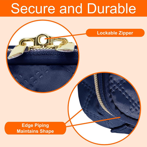 Navy Ultrasonic Slim Pill Organizer for Large Travel - Medicine Carrier for Medications & Supplies