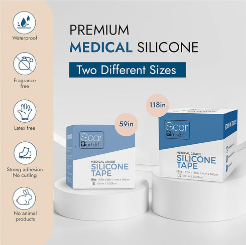 Scarbandit Silicone Scar Sheets - Treatment for Keloid, Tummy Tuck, Burns, Hypertrophic & Surgical Scars