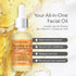 Olivia Care Vitamin C + Hyaluronic Acid Facial Oil, 100% Natural, Reviving, Hydrating, Calming & Soothing, 2 fl oz