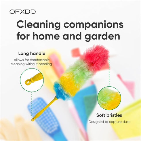 OFXDD Pack 2 Dust Cleaner for Ceiling and Furniture - of - Rainbow Plastic Fiber Duster - Cleaning Rainbow Plastic Tool