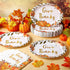 Maxdot 100 10 12 Inch Set 50 Pcs Thanksgiving Plates and Napkins x Disposable Gold Fall Pumpkin Oval Paper Plates