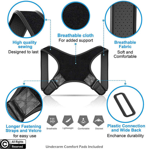 POAGL Posture Corrector for Men, Adjustable Upper Back Brace for Neck, Back and Shoulder Pain Relief