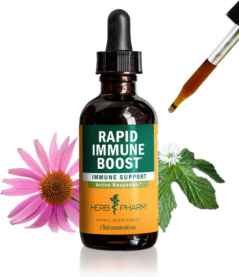 Herb Pharm Organic Rapid Immune Boost Tincture, Echinacea with Goldenseal, Ginger Extract & Elderberry, 2 Oz