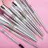 Professional Makeup Brush Set - Luxury 11pcs Silver Glitter Crystal Kit with Vegan Soft Synthetic Hair