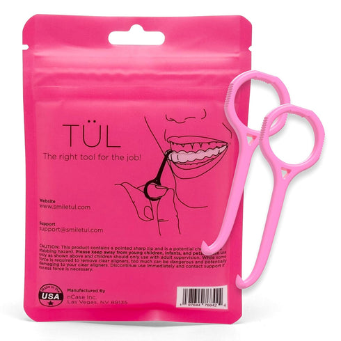 TÜL Invisalign Remover Tool, Made in the USA, Lifetime Replacements, Ortho Recommended, Pink 2 Pack